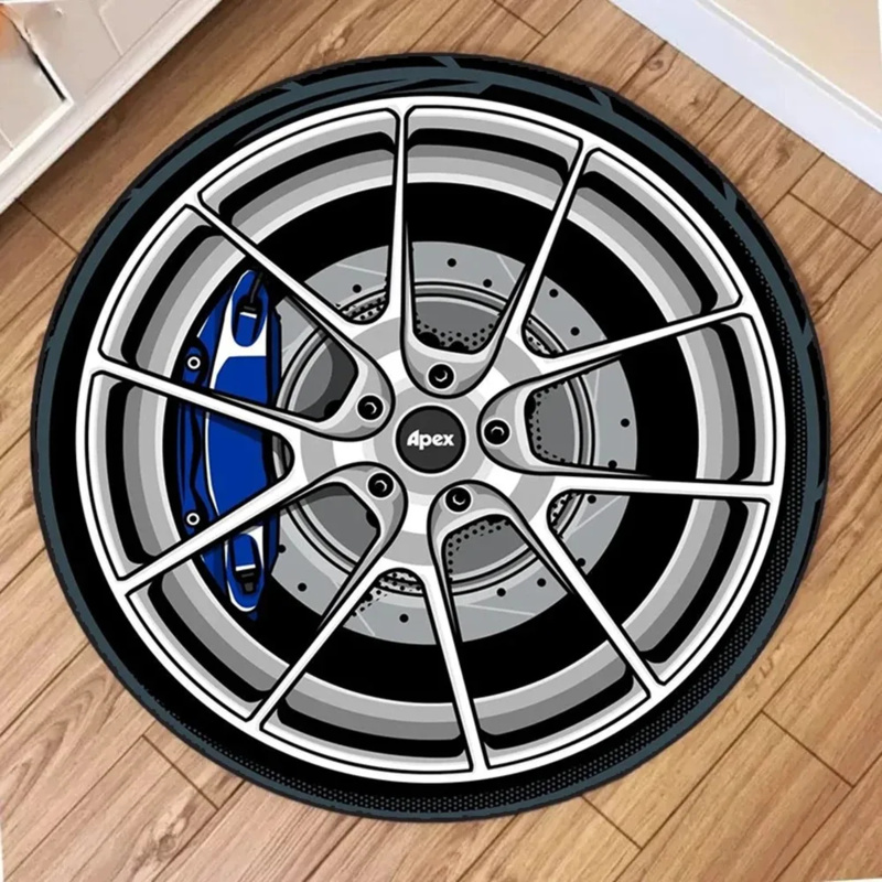 Lighting Mcqueen Bedroom Decor - VIKAMA カーハブラウンドクッションソフト滑り止めリビングルーム寝室カーペット改造車愛好家の家の装飾