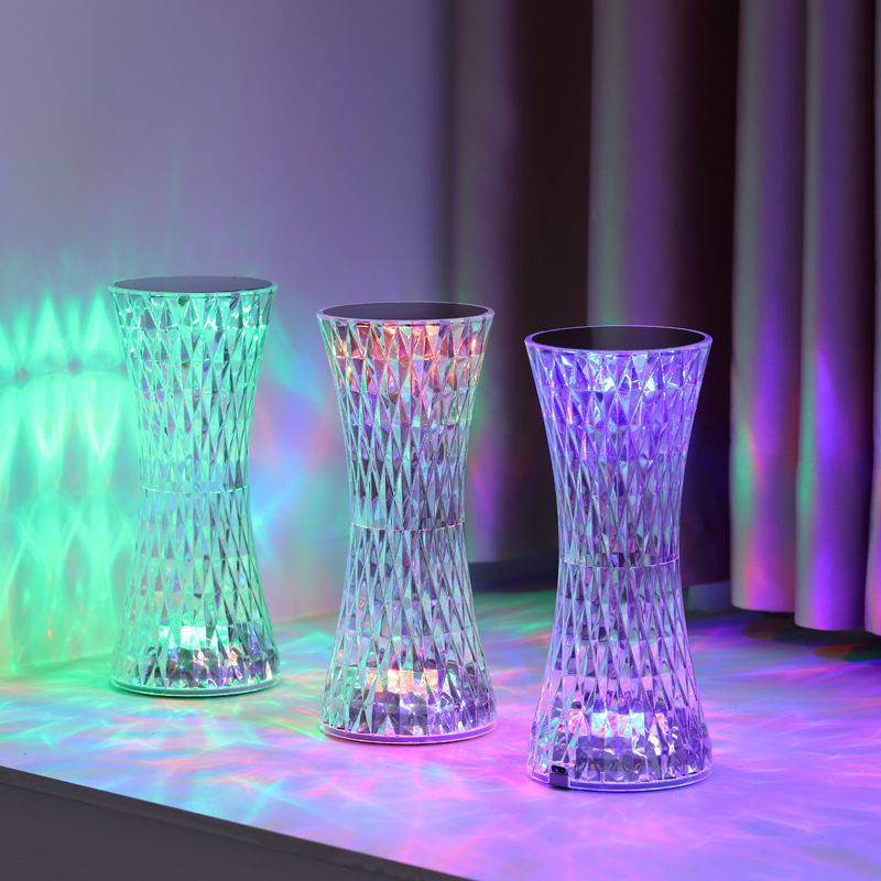 Up Lighting Decor - クリスタルベッドサイドテーブルランプクリスマスアクリル装飾ナイトライト寝室ベッドサイドLED照明ギフトダイヤモンドデスクランプUSB充電式