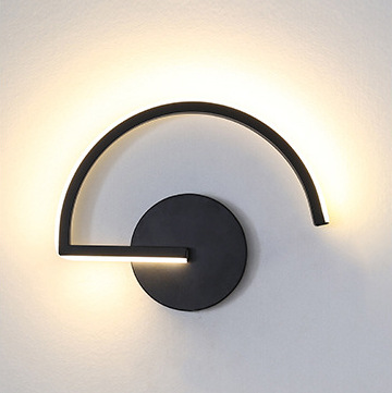 Up Lighting Decor - モダンな北欧LEDウォールランプ、ミニマリストブラック幾何学模様の壁掛け照明、寝室ベッドサイド、リビングルームの装飾、クリエイティブなホームライト