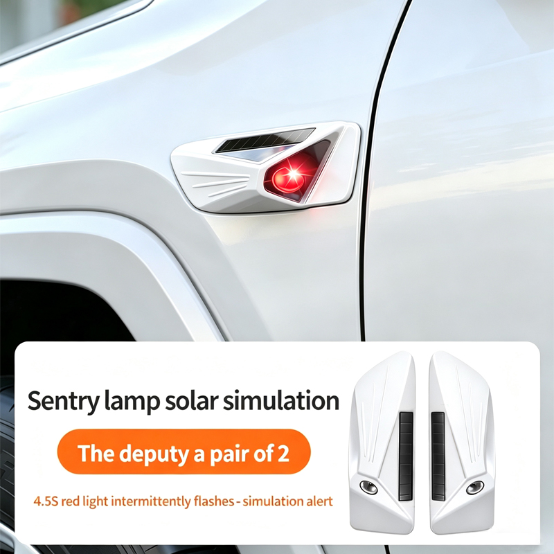 Lighting Decoration Ideas - 自動車用ソーラーシミュレーションセンチネルモードライト、葉型パネルによる盗難防止監視、LED点滅ライト、装飾用汎用ライト。