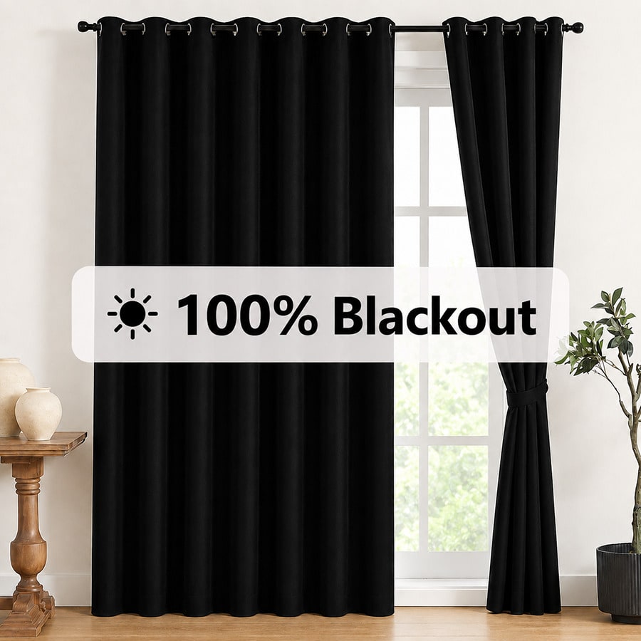 遮光断熱カーテン2枚セット。アイレット付きで、100％の遮光 - Lighting Decoration Ideas のレビューと価格