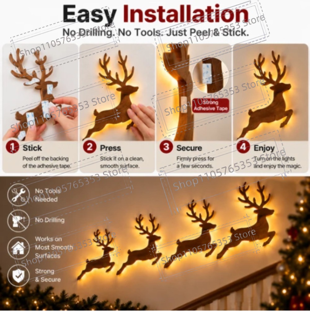 2027年版、光るトナカイのクリスマスデコレーション。LED - Lighting Christmas Decor のレビューと価格
