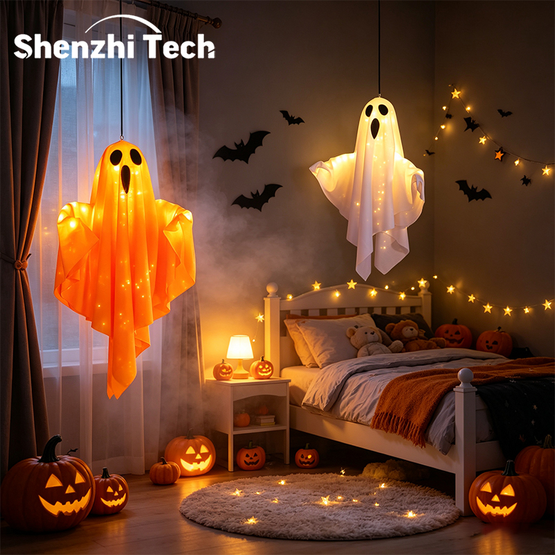 ハロウィーンの吊り下げ式ライトアップゴーストランプ。電池式L - Up Lighting Decor のレビューと価格