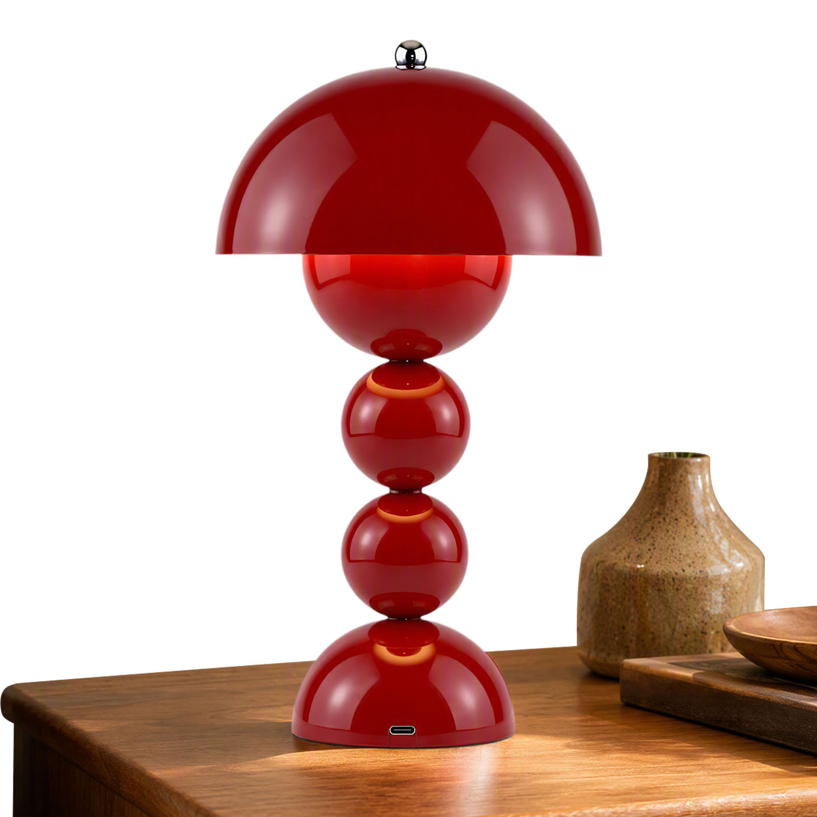 きのこ型の花柄テーブルランプ。USB充電式LEDデスクライト - Lighting Decor Bedroom のレビューと価格