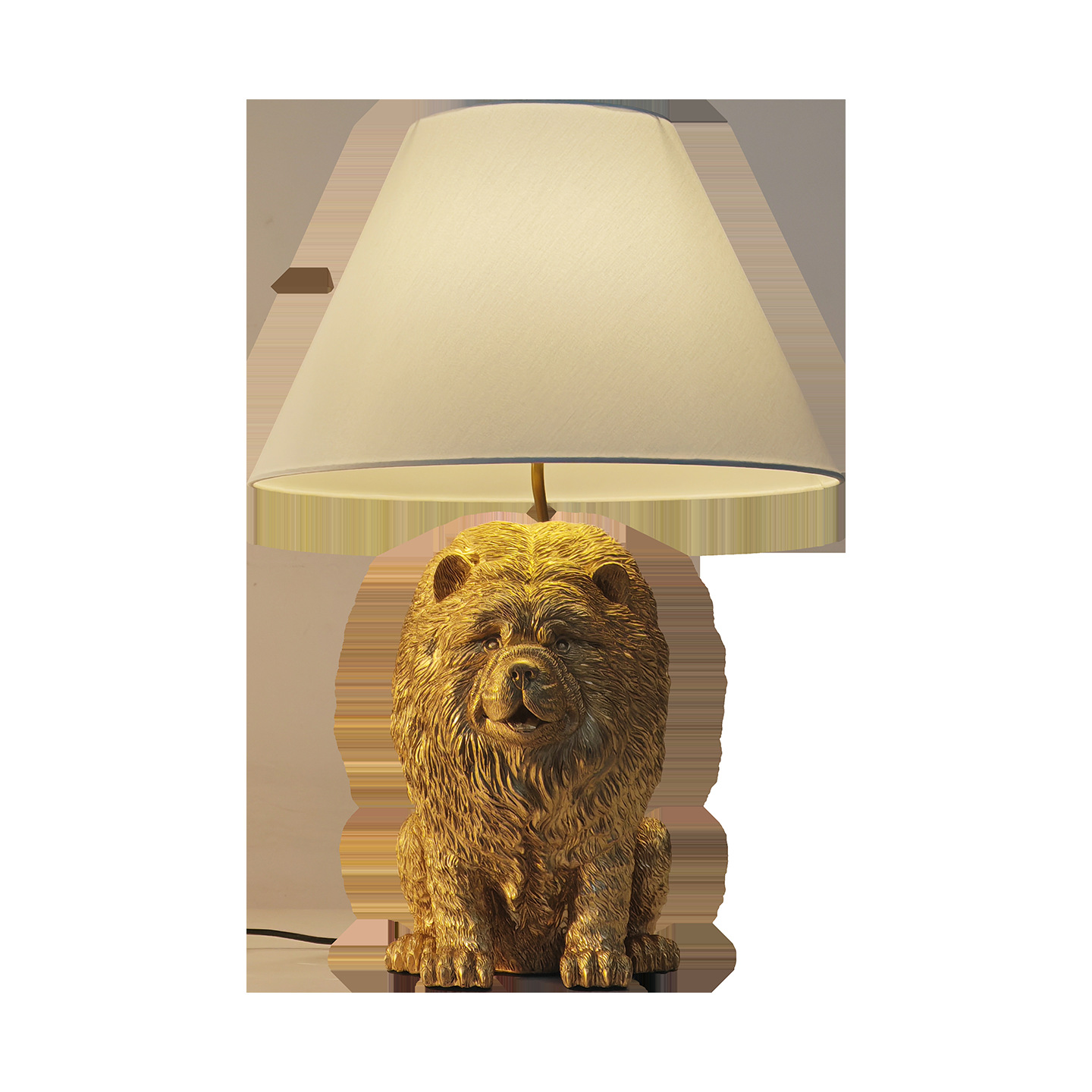 クリエイティブなチャウチャウの動物モチーフのレジン製デスクラ - Lighting Decor Bedroom のレビューと価格