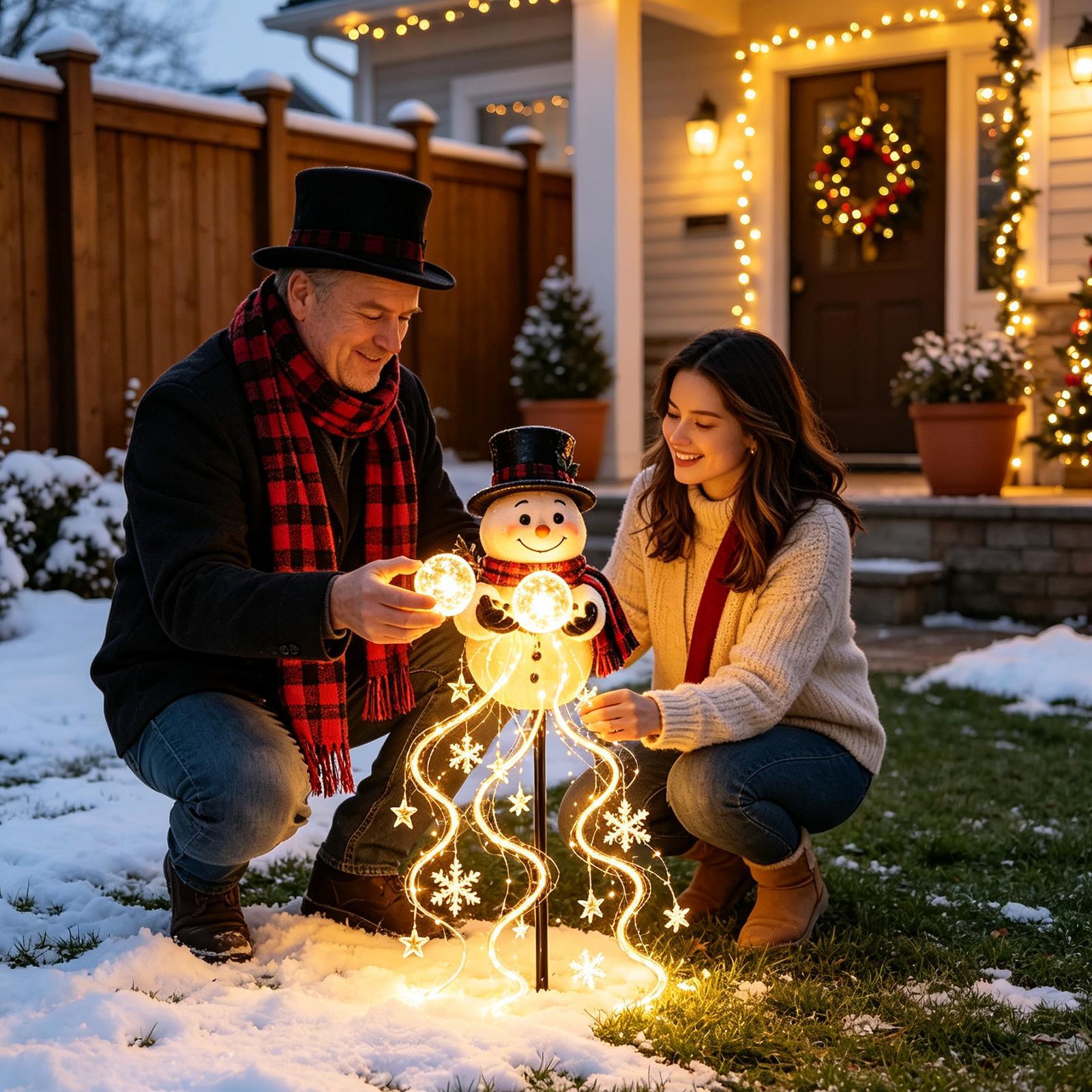 クリスマス用パスウェイライト 60cm ソーラー式 スノーマ - Lighting Christmas Decor のレビューと価格