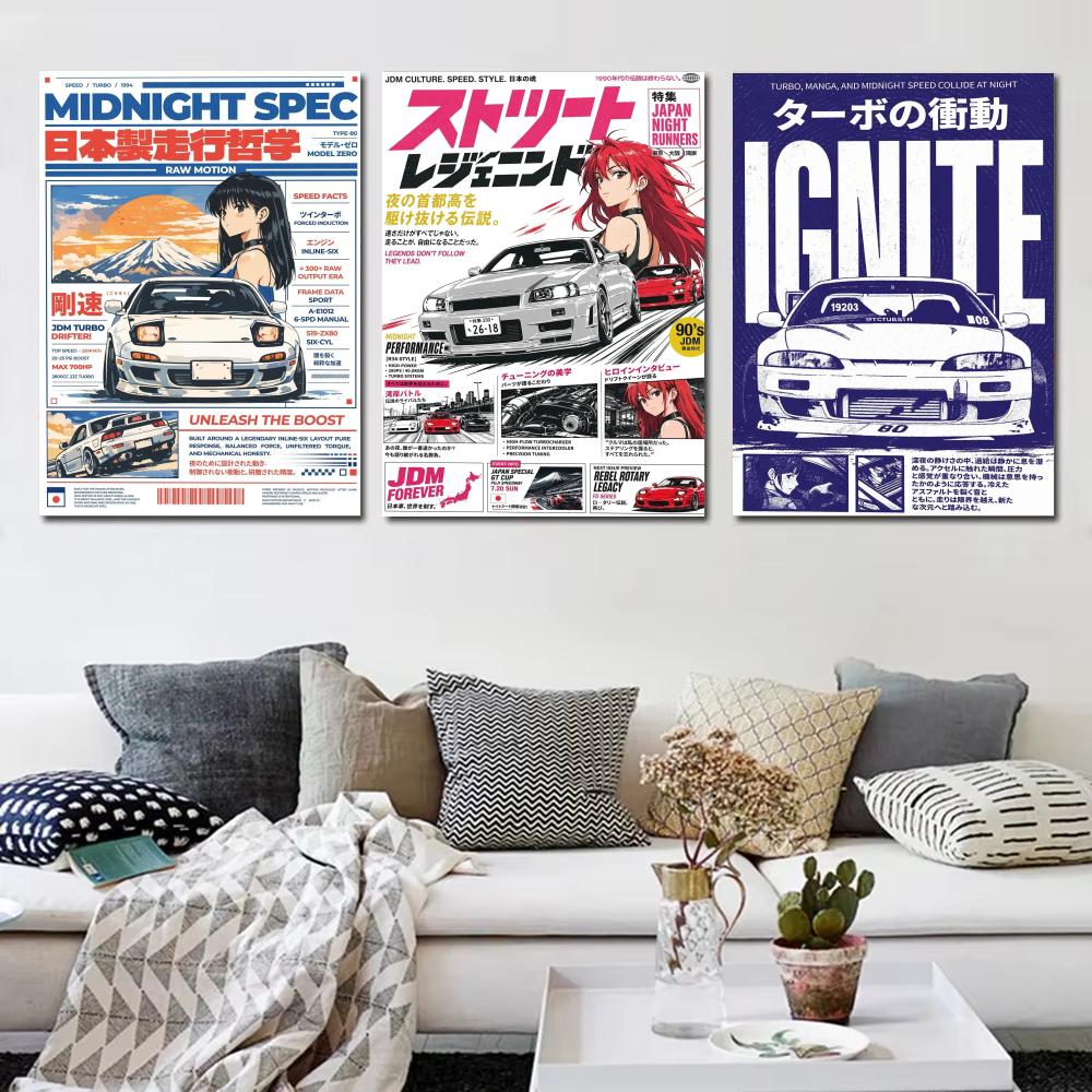 ジャパンディスタイルの車トッド・ファムポスター美的壁アートキ - Lighting Mcqueen Bedroom Decor のレビューと価格