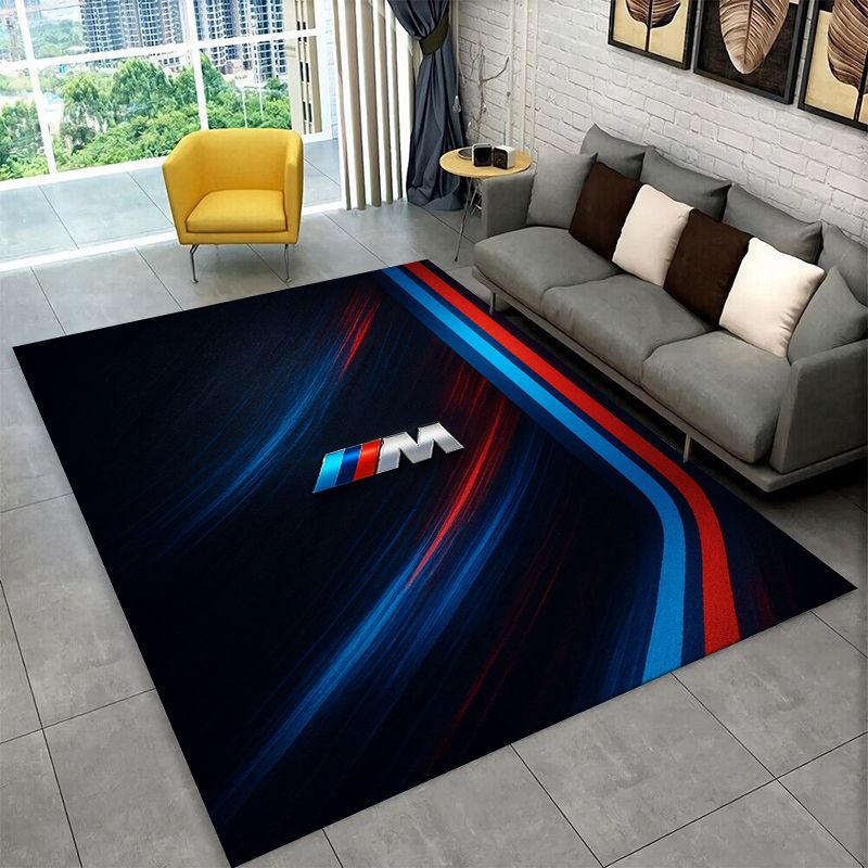 3DレトロB-BMWレーシングカーモトカーペットラグ、ホーム - Lighting Mcqueen Bedroom Decor のレビューと価格